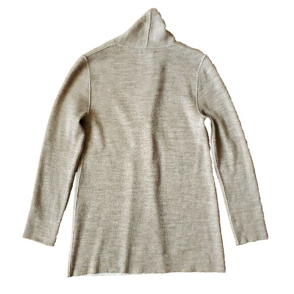 Essential Reversible Alpaca Wool Blend Cardigan Size S Organic Cotton Beige - Picture 8 of 12